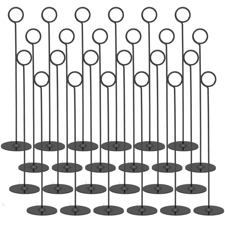 

24 шт. держателей для номеров столов, держателей для карточек, 12-дюймовых держателей для карточек на стол, стальных держателей для фотографий, вывесок с едой, заметок, W