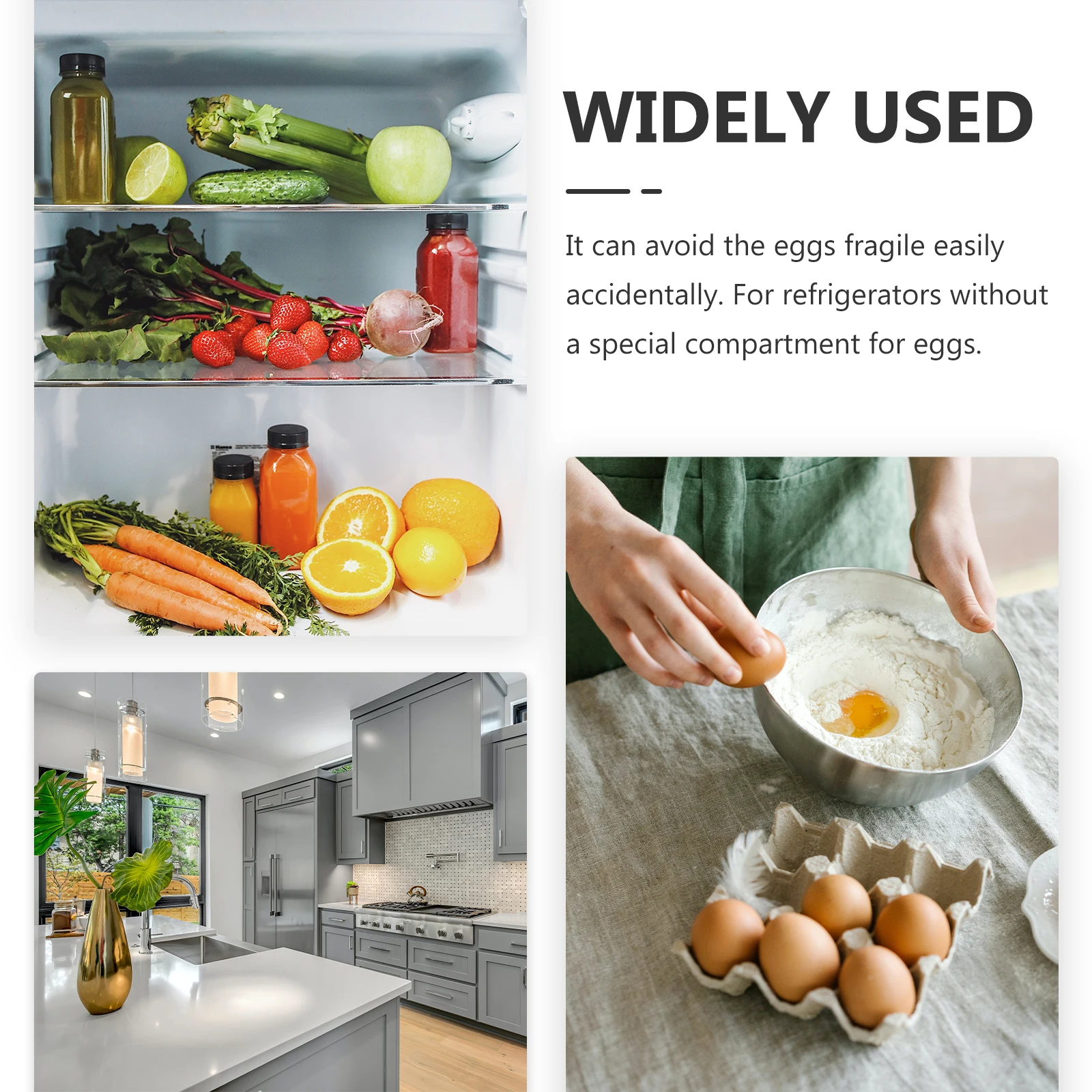 

2 Pcs Egg Tray Container for Refrigerator Storage Rack Keeps Eggs Fresh Safe Durable Plastic Space Saving Design Ideal Without