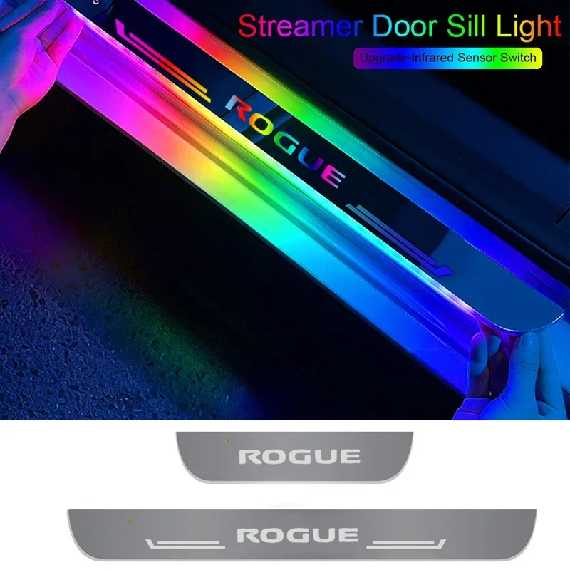 

Acrylic Car Front Rear Threshold Light For Nissan Rogue USB Charging LED Welcome Pedal Pathway Lamp Interior Accessories