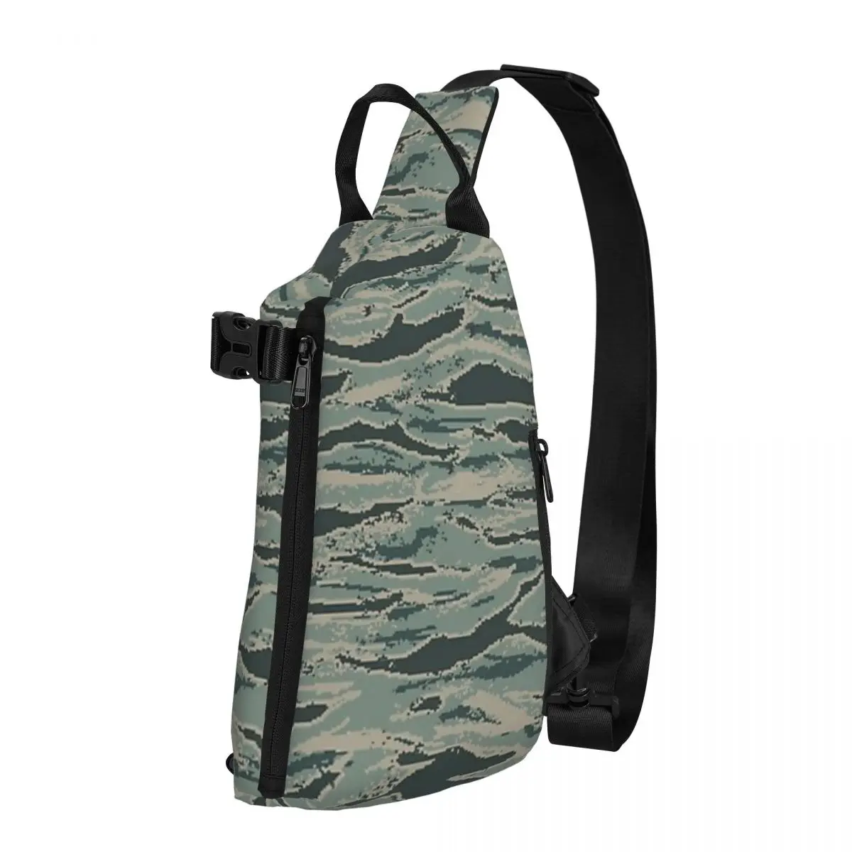 Tiger Stripe Camouflage Military Camo Chest Bag Men Sling Crossbody Backpack Chest Bag Travel Hiking Daypack Shoulder Bag