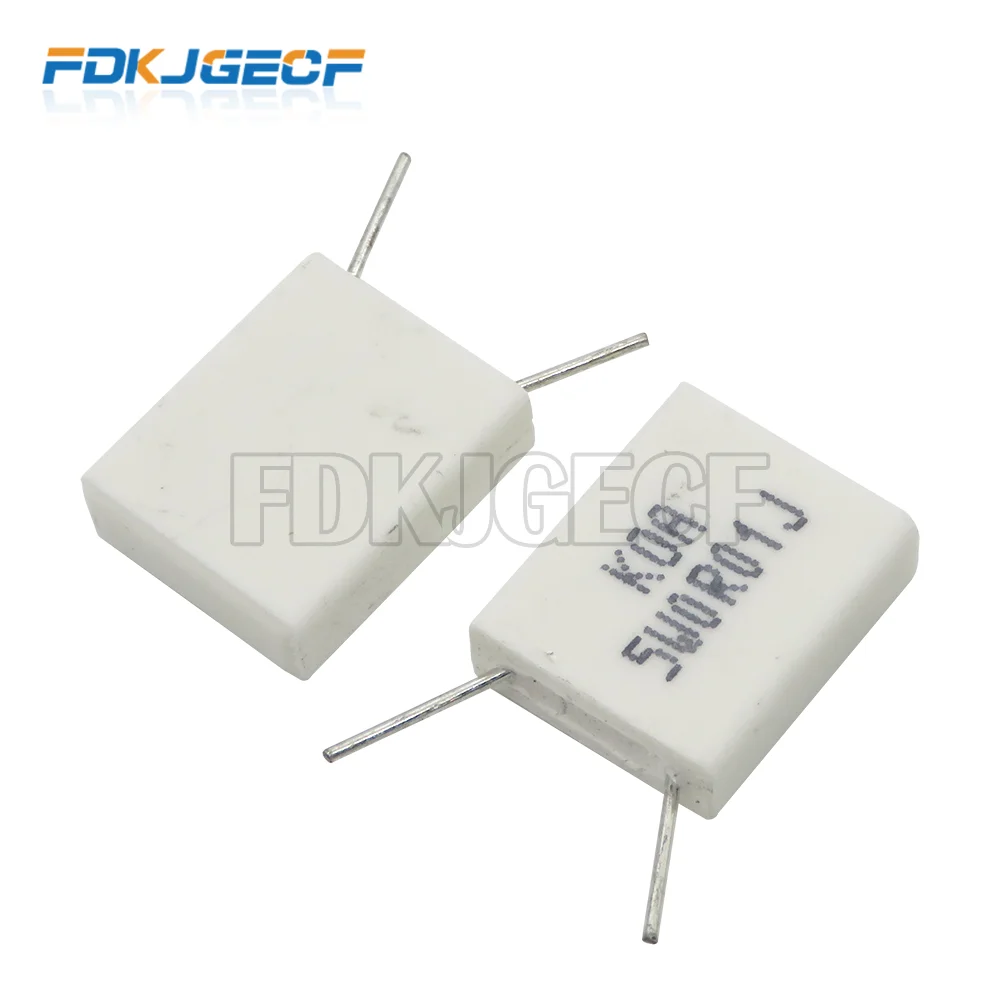 10pcs BPR56 5W resistor cerâmico Não-indutivo do cimento 0,01 0,02 0,05 0,15 0,25 0,47ohm 0.1R 0.22R 0.33R 0.2R 0.5R