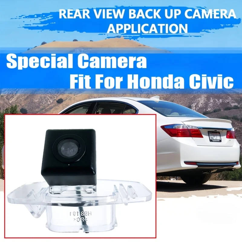 for Honda Civic Exclusive No-Gap Reverse Camera, Zero Distortion Replacement Design,Car Rear View Parking Assist Camera