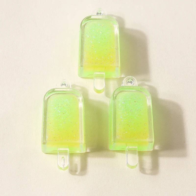 Leslie 10 Stück Harz-Charms in Farbverlauf-Optik, Eiscreme-Popsicle-Design, für Ohrringe, Halsketten, Anhänger, DIY-Schmuckherstellung, Zubehör – Detail 8