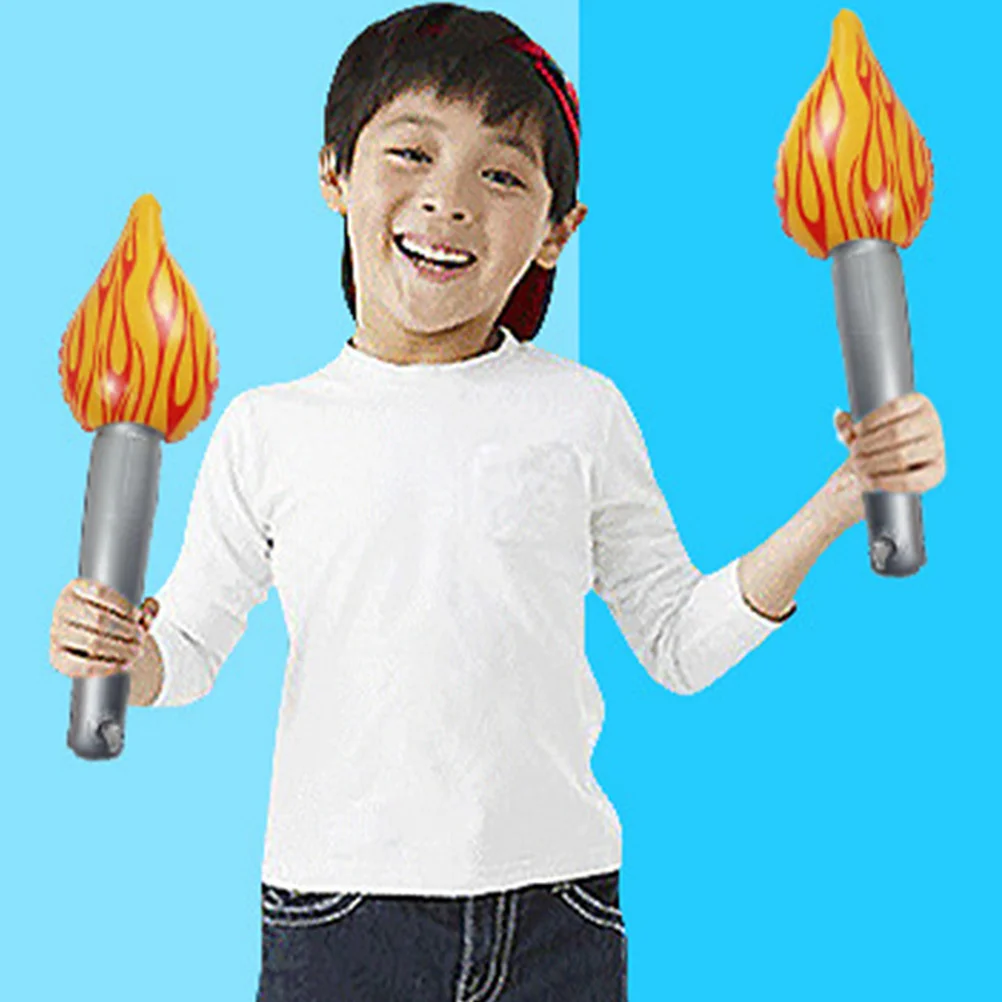 

5Pcs Inflatable Torch Shaped Balloons PVC Sports Themed Party Decorations Birthday Celebration Festival Event Decor