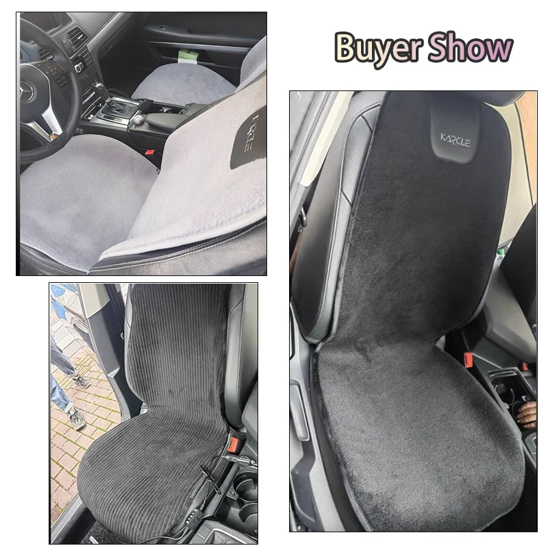 Fundas para asientos de coche con calefacción de terciopelo granular cálido, almohadilla calefactora para asiento de coche con alambre de níquel de