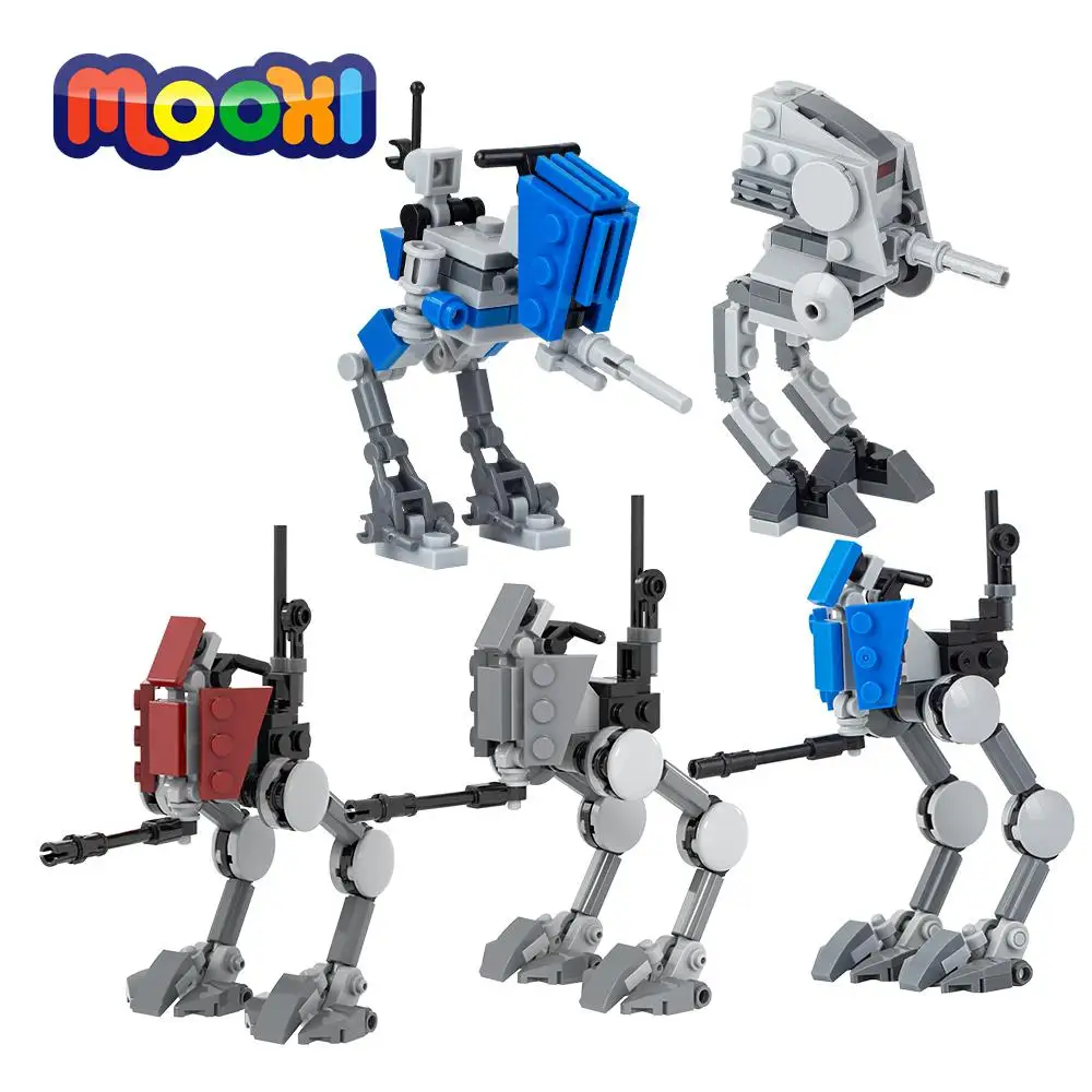 MOOXI Space War Movie AT-RT AT-DT  Model Building Blocks For Kids DIY Educational Toys Blocks Bricks Brithday Gifts For Children