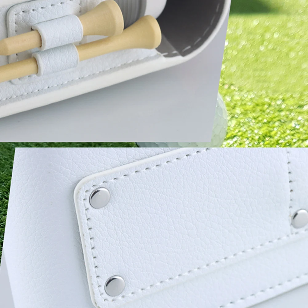 Golf Rangefinder Bag with PU Leather Construction Waterproof Double Buckle Security and Carabiner for Cart or Belt
