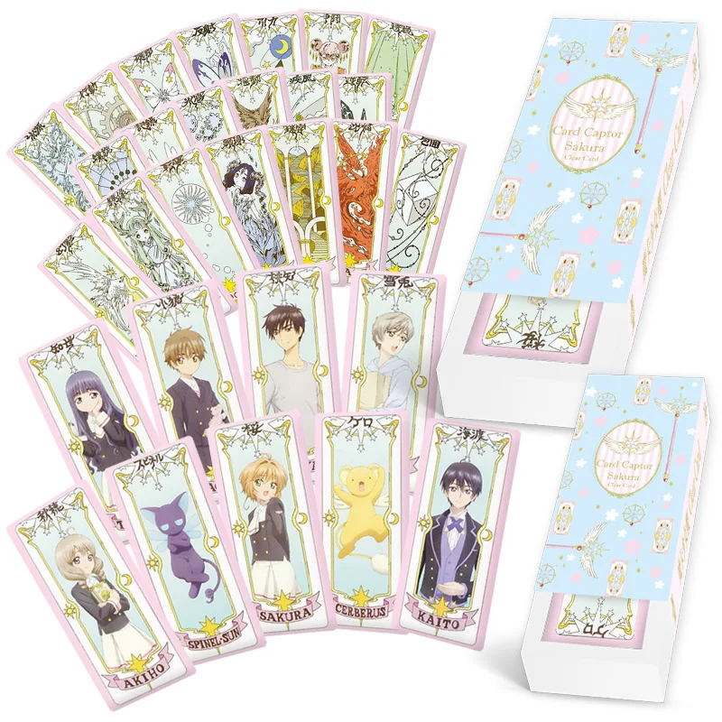 Boxed 59Pcs/set New Anime Card Captor kawaii figure Clow Card SAKURA CARD Transparent Card Tarot Cosplay props Game Cards Gifts