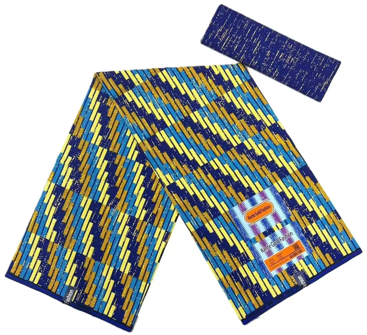 

2026 New Arrival Kente Golden 4+2 African Wax Fabric 100% Cotton Nigeria Wax Fabric Batik Dutch High Quality Sewing Cloth HS1