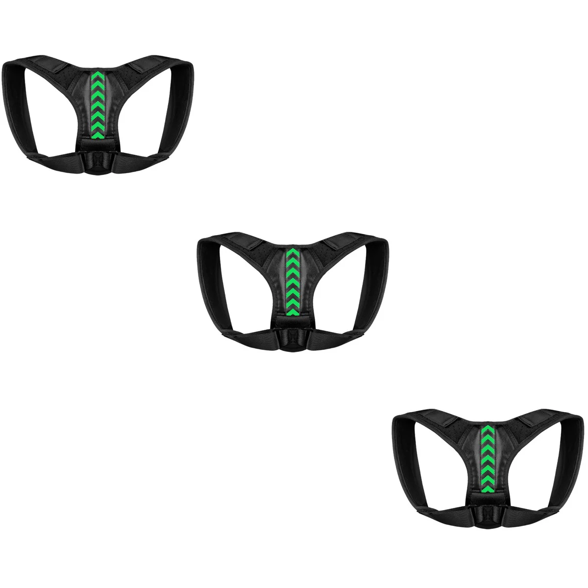 

Set of 3 Back Posture Correction Belt Lightweight Corrector Useful Hump Body Upper Brace Sitting Shoulder