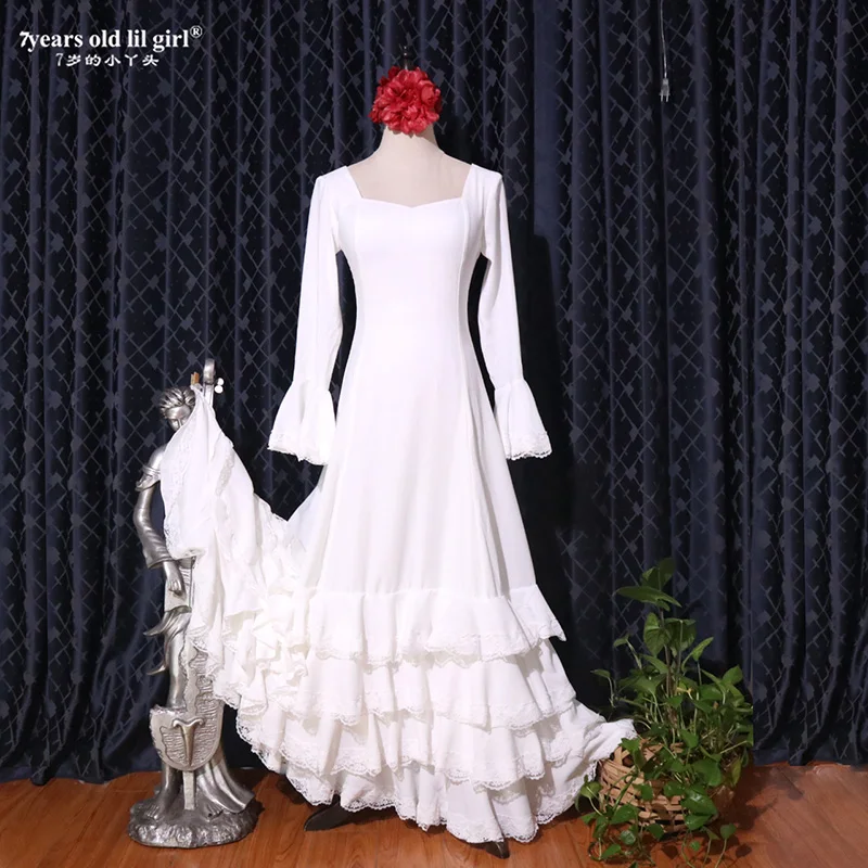 Costume da flamenco spagnolo per ragazza da donna, abito personalizzato, set di abbigliamento da ballo per spettacoli di festival Gyspy GG23