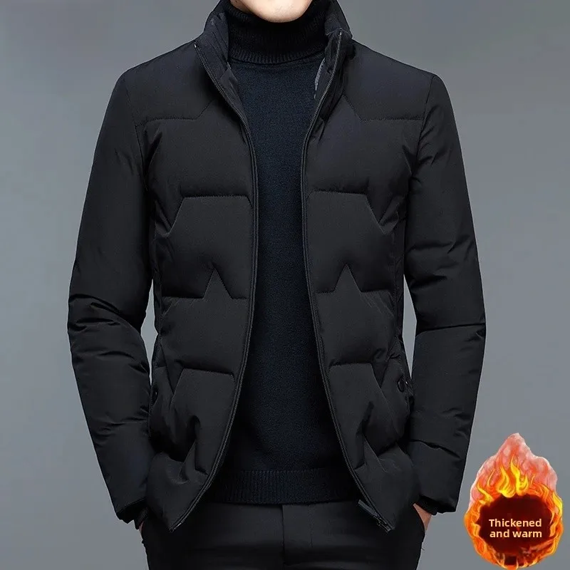 

Pierre Cardin Men's Thiened Cotton Jaet Winter Warm Faionable Casual Stand Fit Mid-Length Zipper Closure Coat