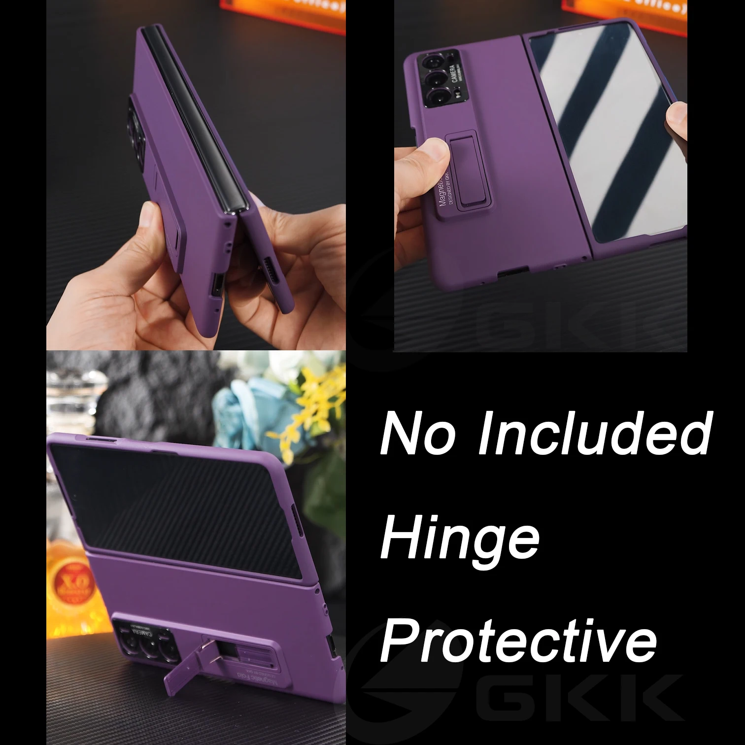 Shockproof Armor Plastic Case for Huawei Honor Magic v2 Case With Tempered Glass Film Stand Matte Hard Cover for Honor Magic v2