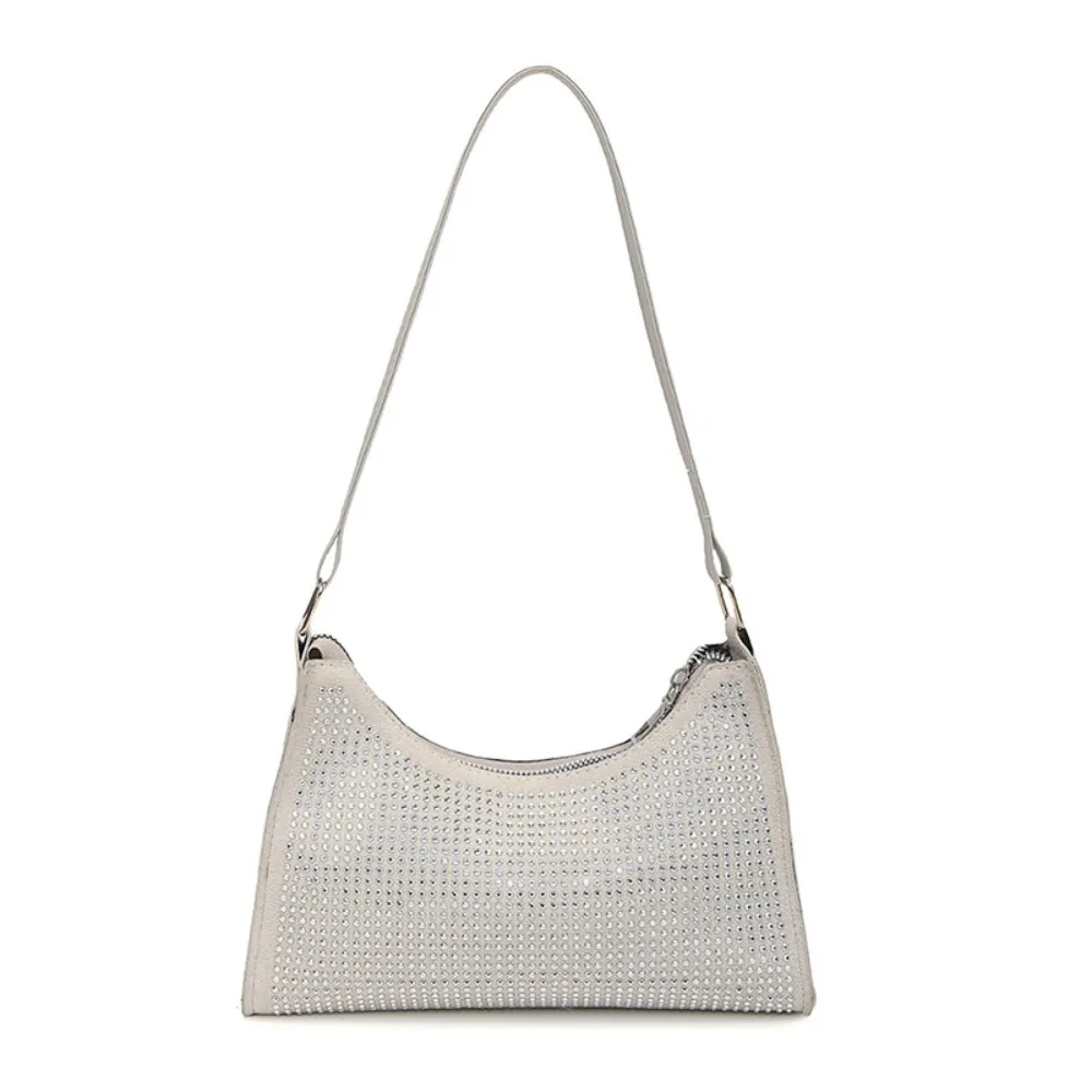 

Fashion Shiny Evening Banquet Bag Mini Suede Glitter Shoulder Bag Underarm Bag Small Purse Rhinestone Hand Bag Wedding