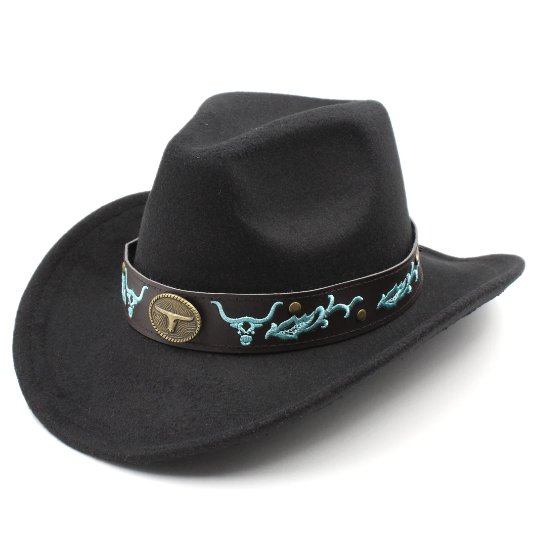Cowboy Hat with Wide Belt for Women and Men Western Theme Halloween Costume Accessory