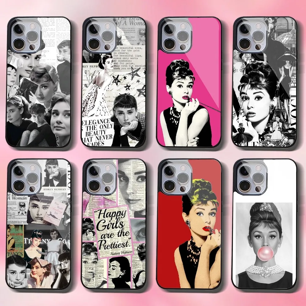 A-Audrey H-Hepburn Phone Case For IPhone 16 15 14 13 Pro Max 11 12 Mini Alex Mirror For Magsafe Wireless Charging Cover