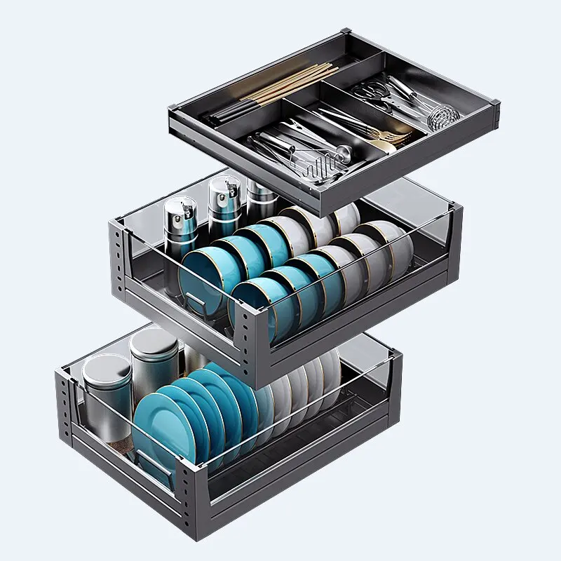 Kitchen cabinets Dish drawers Small size aluminum alloy small cabinet storage