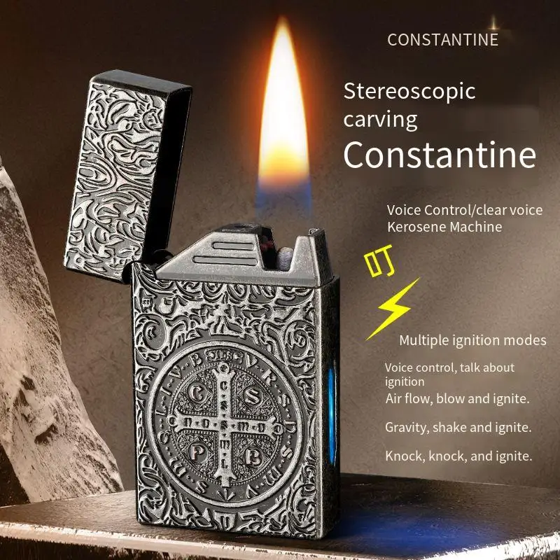 

【 MSXD 】 New Constantine Carving Craftsmanship Langsheng Lighter Metal Intelligent Voice Control Black Technology
