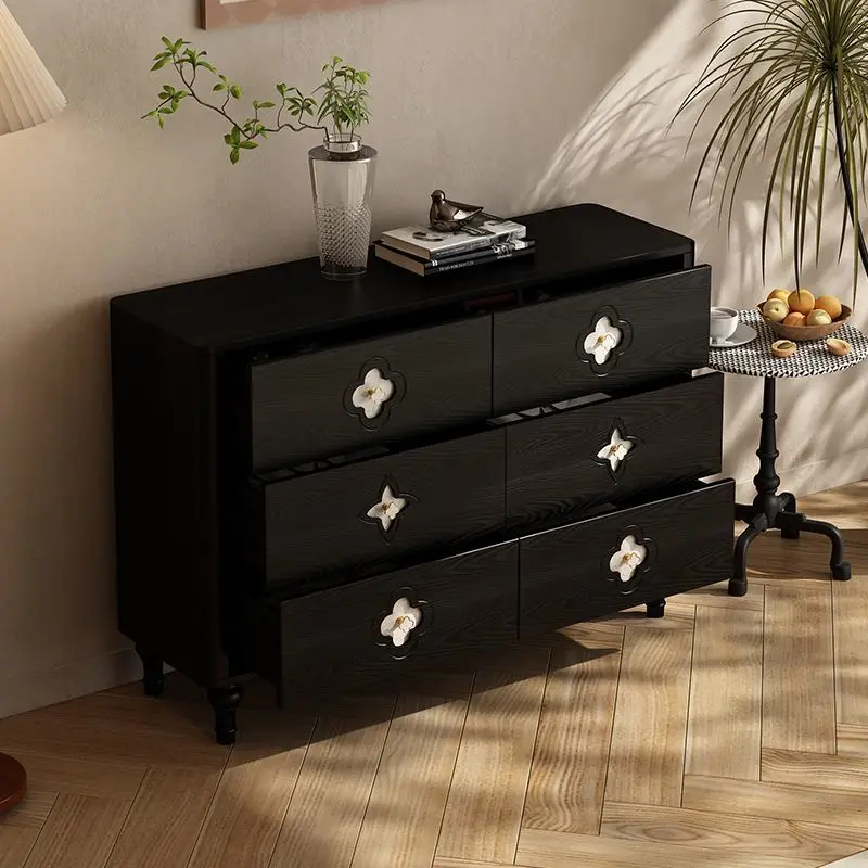 French shell chest of drawers solid wood chest bedroom wall storage cabinet locker drawer cabinet bedside cabinet