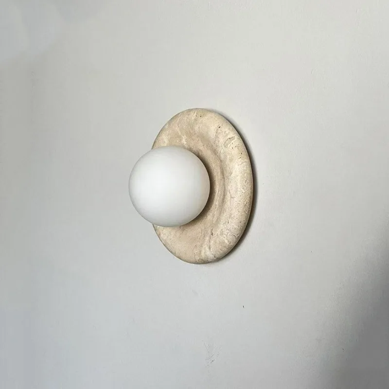 Wabi Sabi Estilo Natural Caverna Pedra Lâmpada de Parede LED Designer Francês Hotel Villa Corredor Fundo Parede Quarto Cabeceira Luz de Parede