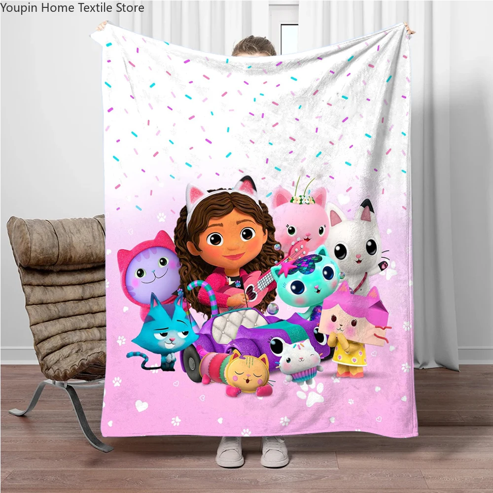 

Cartoon G-Gabbys-Dollhouse Soft Flannel Blankets Keep Warm Throw Blanket Comfortable Blanket for Picnic Beds Sofa Home Bedroom