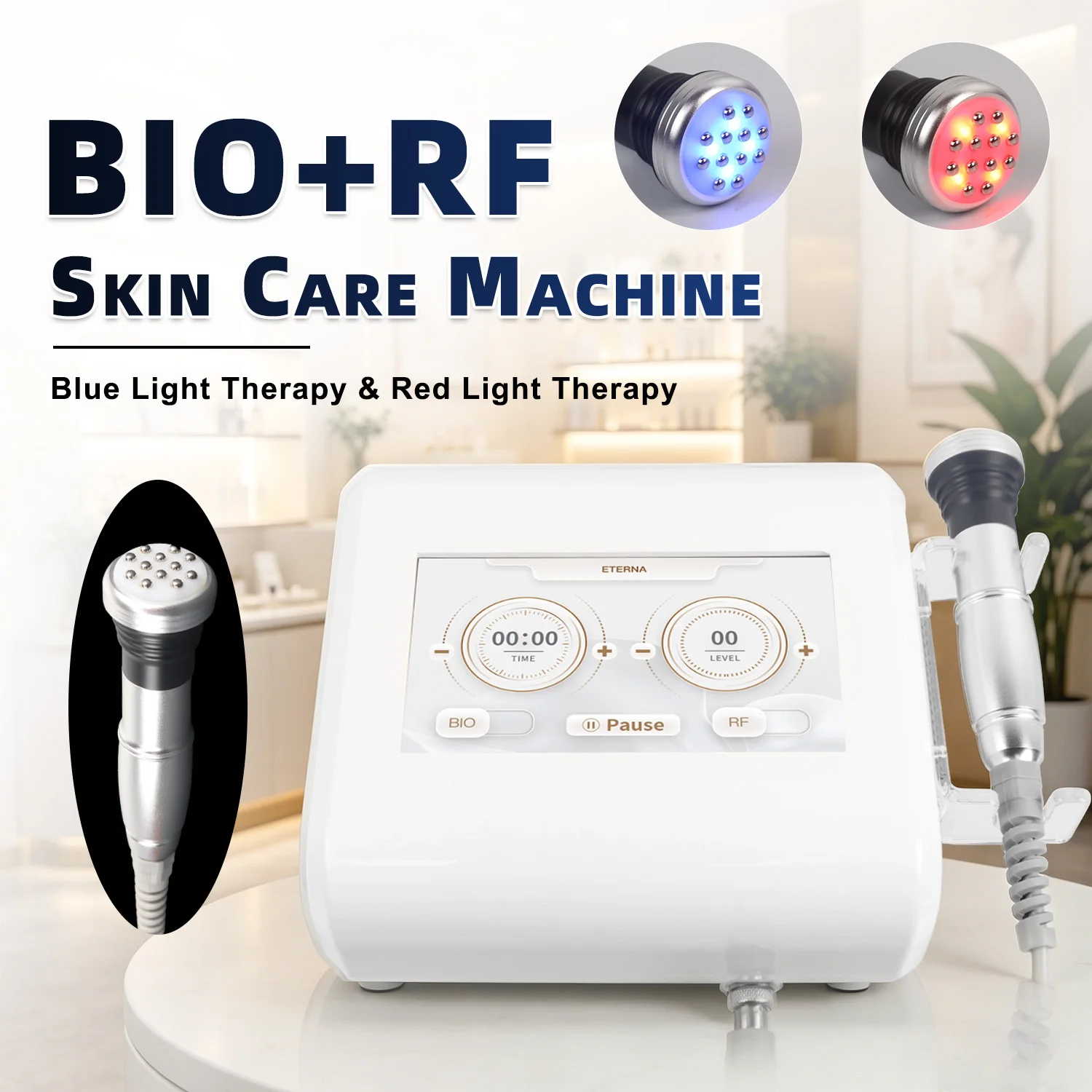 Professional BIO Microcurrent RF Radio Frequency Skin Tightening Anti-Aging Wrinkle Remove Machine Red Blue LED Light Therapy