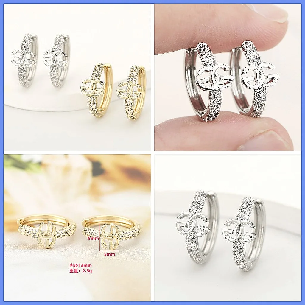 

Серьги Swarovski Crystal Double G с кристаллами, модные элегантные каффы и кольца для женщин, гипоаллергенные, идеальный подарок