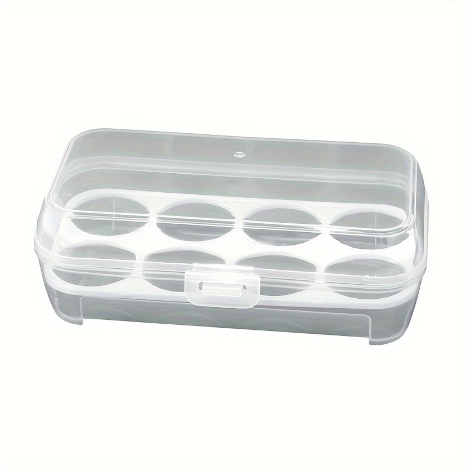 1pc 8-grid Egg Holder Container, Plastic Egg  Box, Leakproof And Shockproof Protection, Portable Egg Tray For Camping, Picnic, A