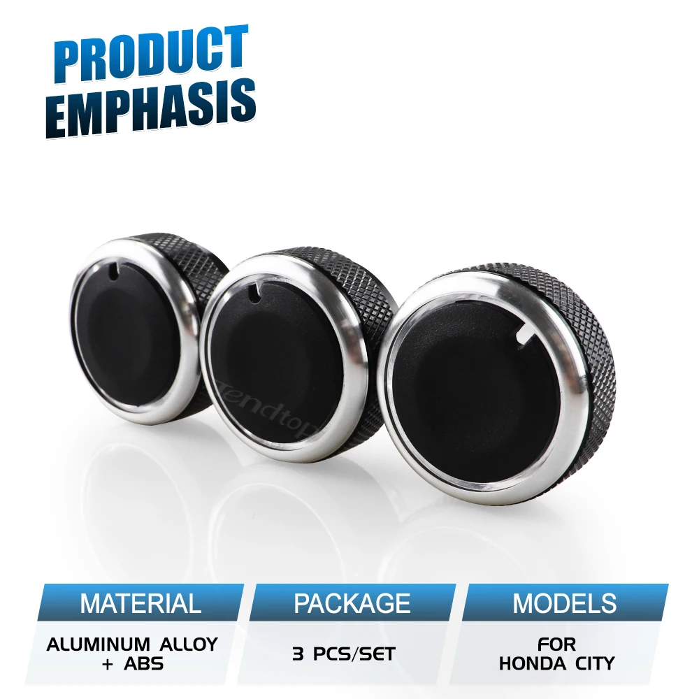 3pcs/set Air Conditioning Knob AC Knob Heat Control Switch Button Knob For Honda CITY FIT