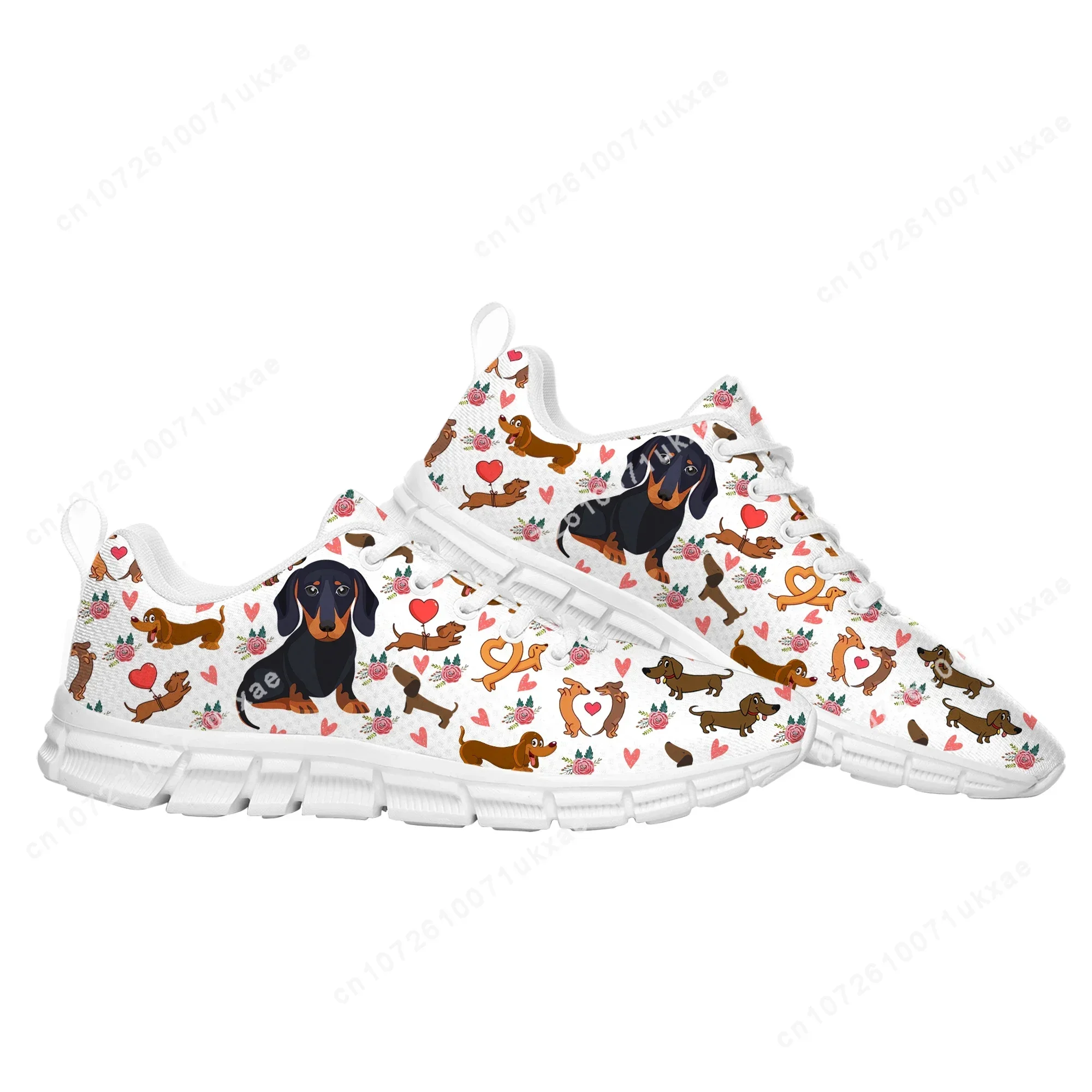 Cute Dachshund Print Sports Shoes Mens Womens   Sneakers Pet Dog Casual Sneaker Couple Custom Shoes