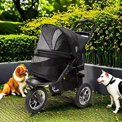 Luxury Designer High Quality Oxford Fabric 4 Wheels Dog/Cat Stroller Large Capacity Pets Trolley Carrier