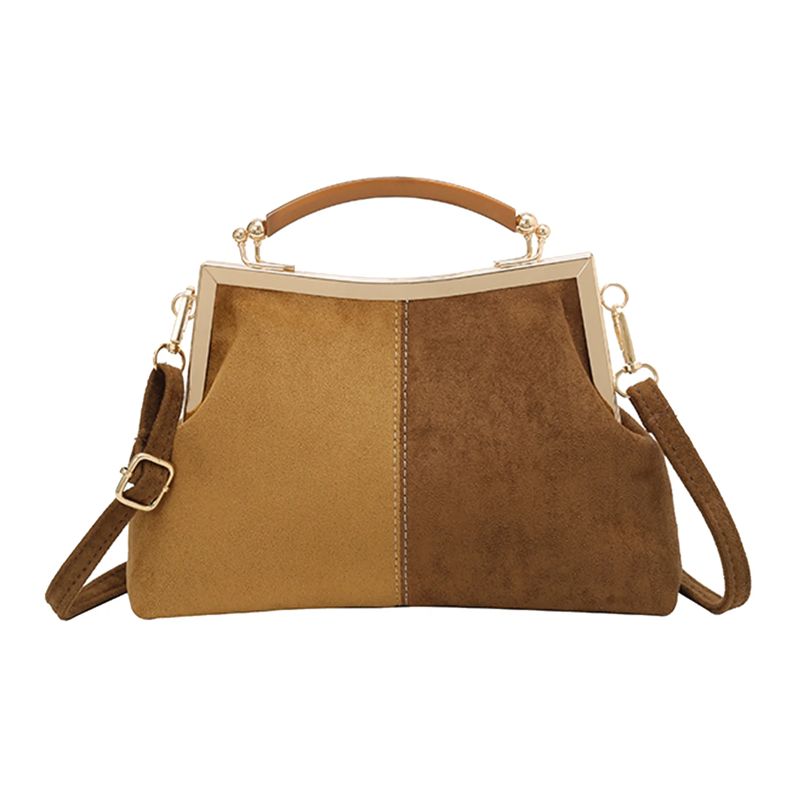 

Faux Suede Crossbody Purse Solid Color Lightweight Retro Evening Bag for Women Daily Use and Special Occasion