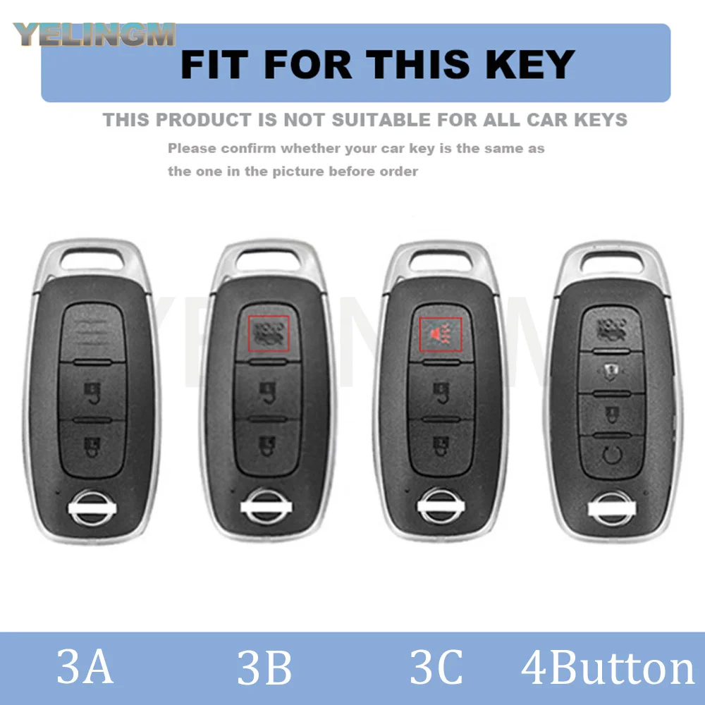 TPU 3 4 Buttons Remote Car Shell Holder For Nissan X-trail T33 Qashqai J12 Teana Altima Ariya 2022 2023 Key Case Cover Keychain