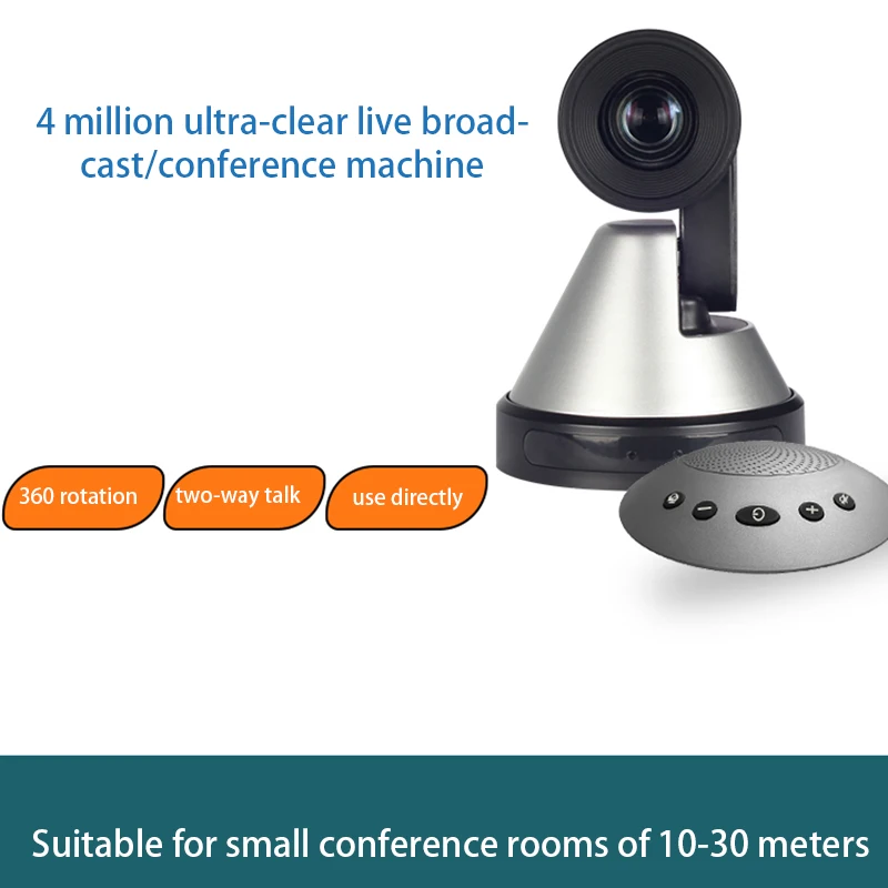 Smart Video Conference Camera With Bluetooth Omnidirectional Microphone PTZ 4MP HD 4x 10x Optical Zoom USB Remote Control