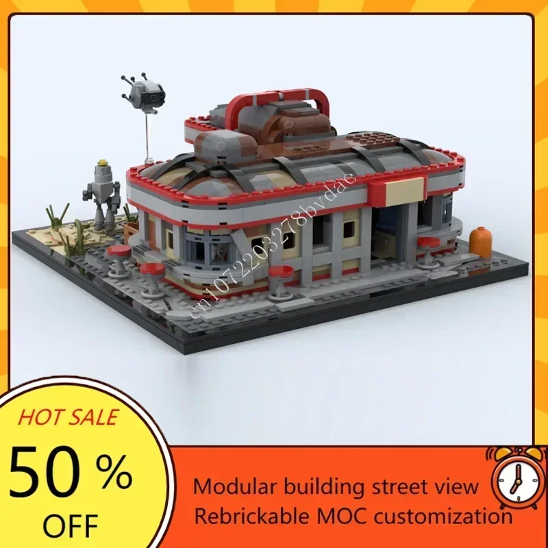 1492 ELEMENTY Drumlin Diner Modularny MOC Personalizowany Widok Ulicy Architektura Puzzle Kreatywny Model DIY Edukacyjny Zabawka Prezent