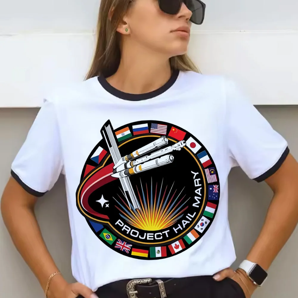 Project Hail Mary Ringer Tee Mission Patch Sci Fi Novel Fan Shirt Retro Space Graphic Tee Unisex Cotton Tees Top