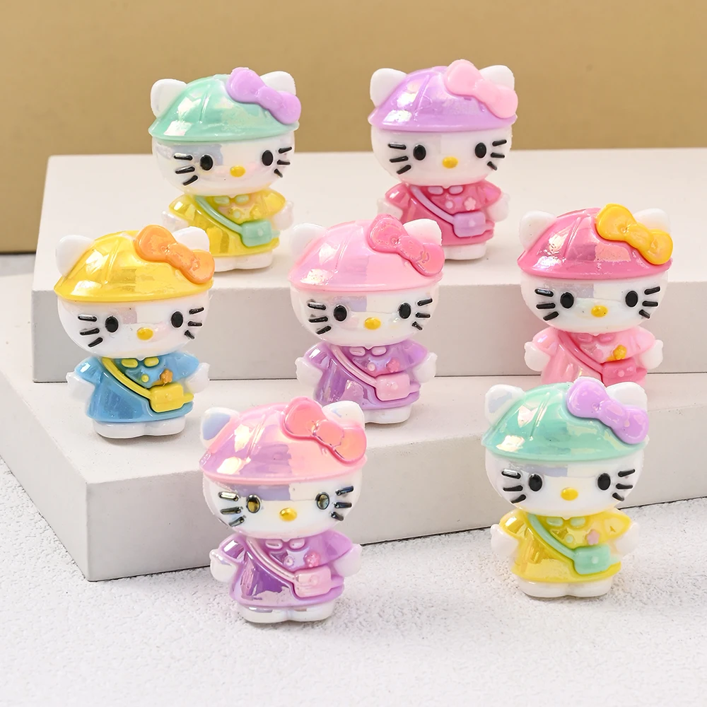 

5Pcs Coloful Hat KT Cat Resin Beads DIY Handmade Loose Beads For Pacifier Chain, Dummy Holder, Bracelet Jewelry Making