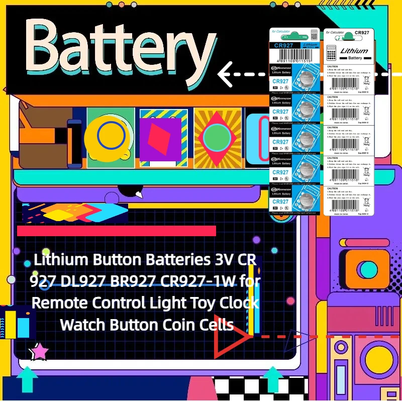 

Lithium Button Batteries 3V CR 927 DL927 BR927 CR927-1W for Remote Control Light Toy Clock Watch Button Coin Cells