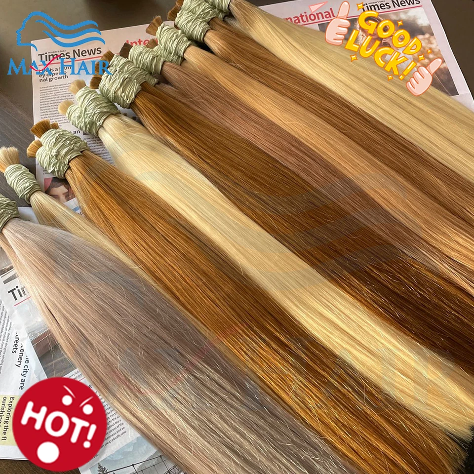 

Человеческие волосы без утка, 100% человеческие волосы Virgin Remy 613, прямые пучки волос, оригинальные объемные наращивания, светлые волосы, плетение