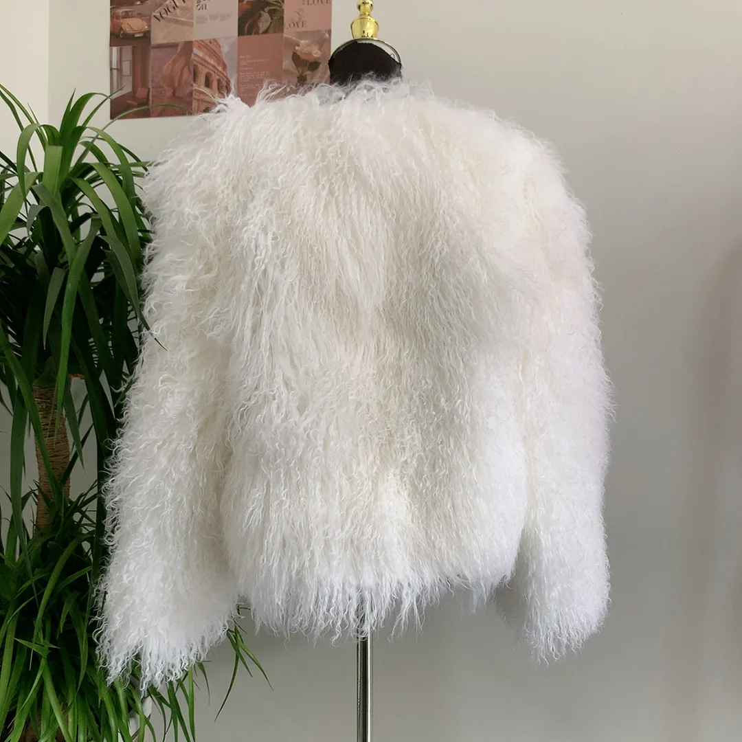 Mongolian wool fur coat new women's winter autumn fashion elegant real fur coat women's real Mongolian sheepskin coat fluffy