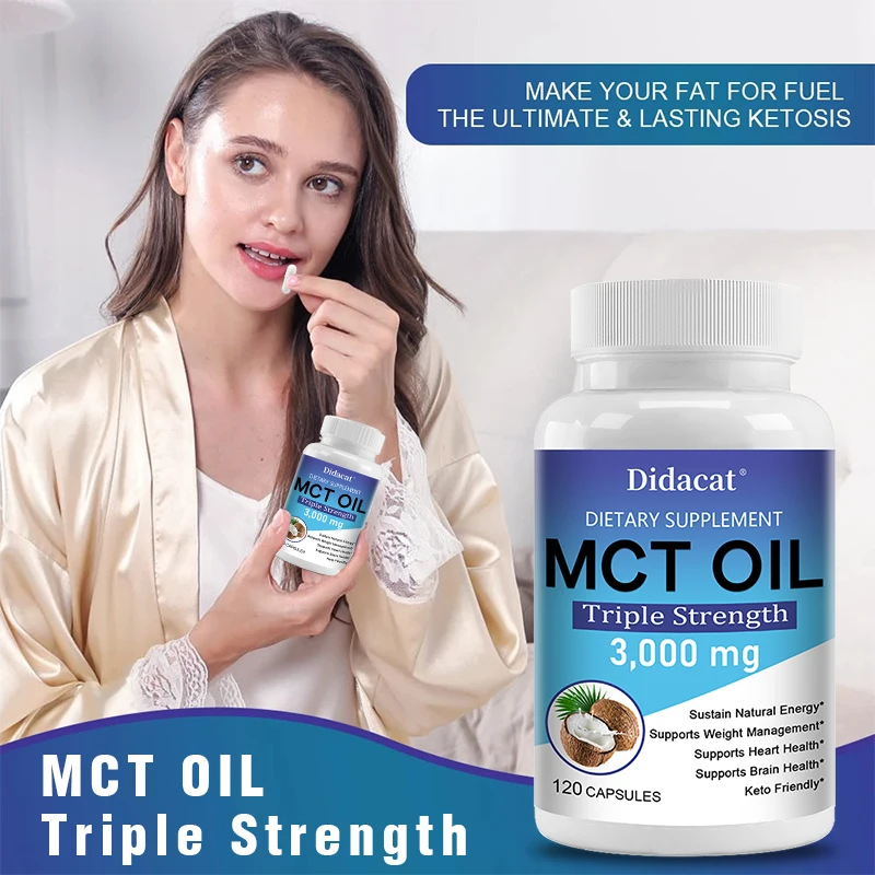 MCT Oil Capsules 3000 Mg - Great for Ketogenic Diet, Ketosis & Ketogenic Diet, Healthy Weight Management, Heart & Brain Health