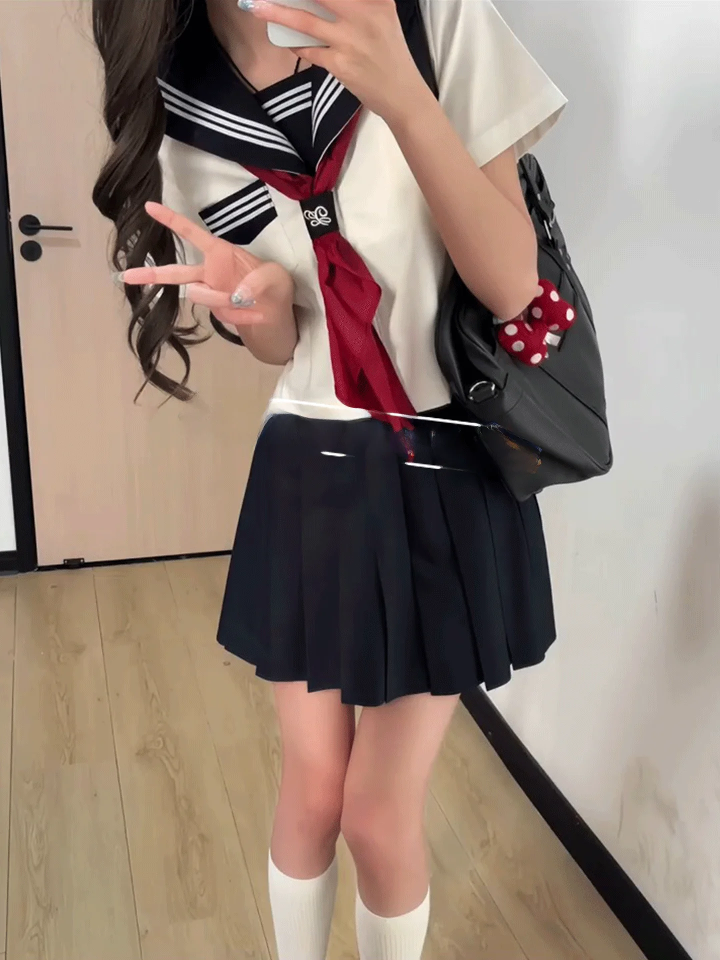 

Japanese Sle Basic ort Sve Sailor Suit orm Set for Women Summer School orms Straight Leg Pants Flip Collar