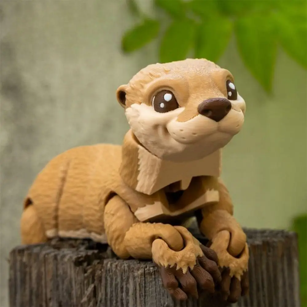 PLA 3D Printing Cute Otter Cartoon Model Toy Mobile Limb Joint Children's Gift Toy Model Ornament Creative and Novel Decoration