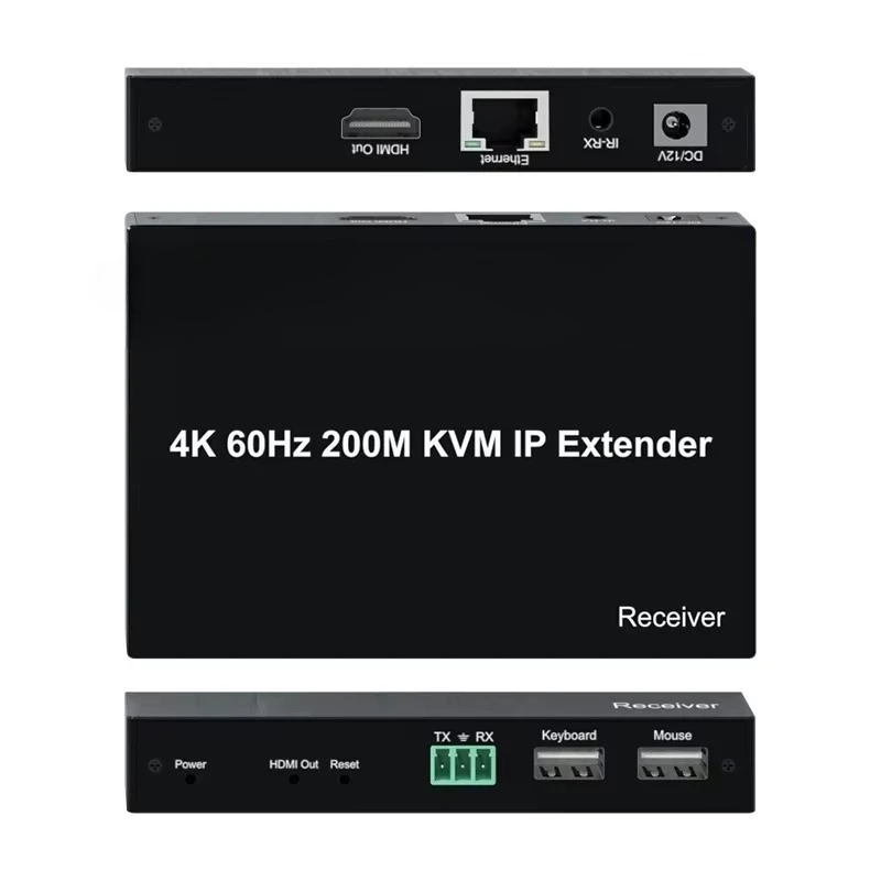 High-definition Video Extender 4K 60Hz HD Metal KVM Extender with Video Transmission up to 200m IP 265