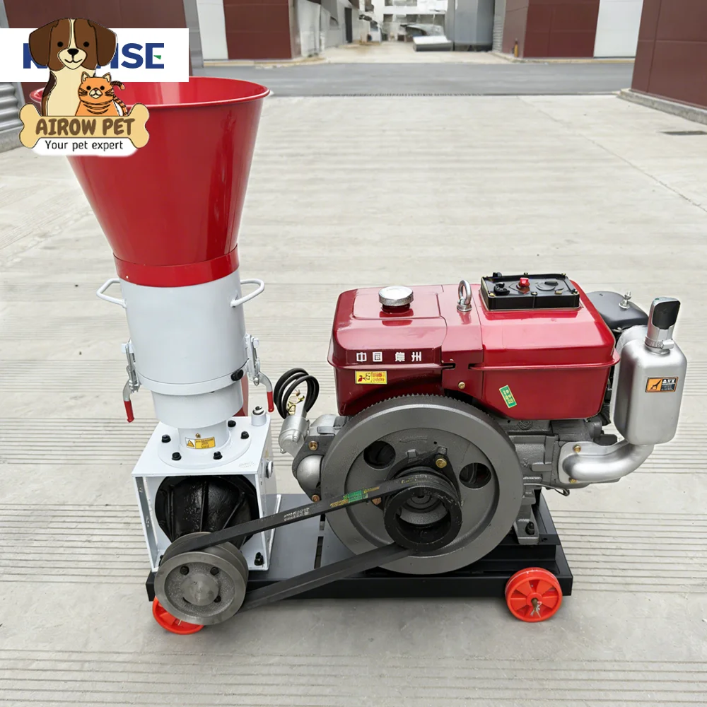 AIROW Pig Feed Pellet Machine for Farm Use with Diesel Power and 2.5-8 mm Pellet Diameter