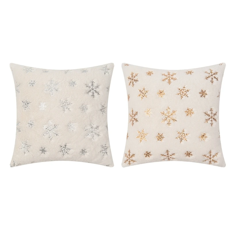 

Snowflake Print Cushion Cover Sofa Couch Decor Pillow Cover Winter Pillowcase