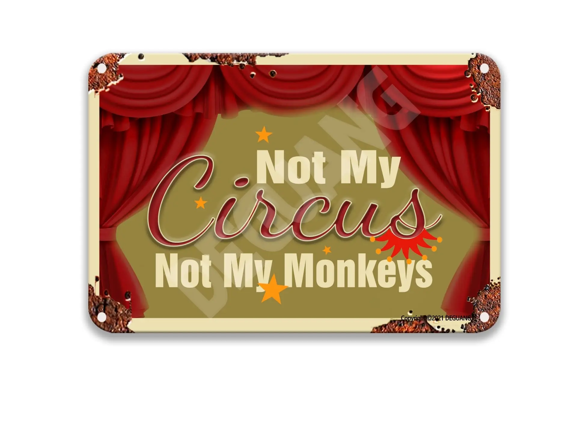 Not My Circus Not My Monkeys Vintage Metal Signs Country Room Wall Hanging Coffee Decorations For Kitchen Tin Signs For Man Cave