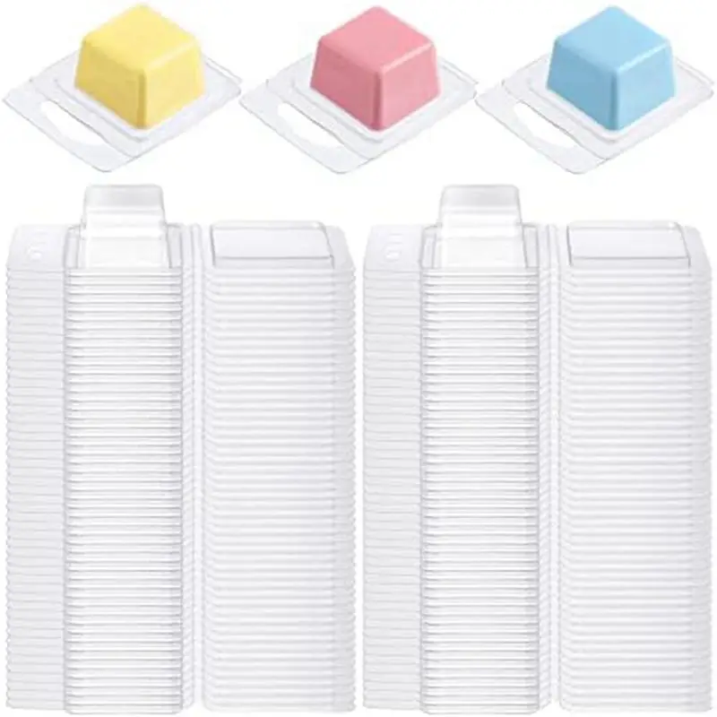 THIVN-Wax Melt Molds Clear 1 Oz Square Candle Molds For DIY Chocolates Wax Melt Wickless Candles Soap Making (300 Pcs)