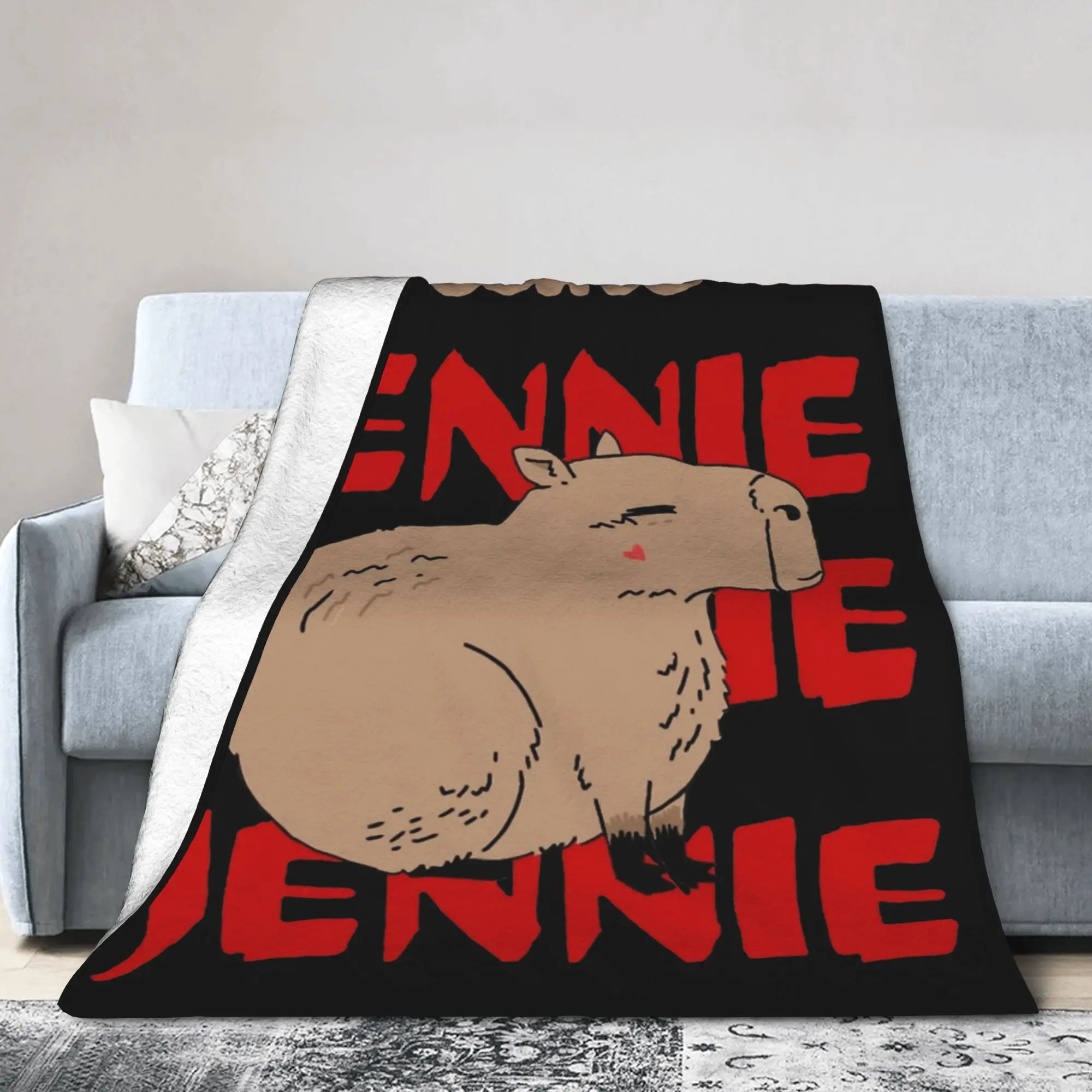 مثل جيني كابيبارا البطانيات الفانيلا الديكور المحمولة فائقة النعومة رمي بطانية ل يلقي أريكة مكتب الفراش #3