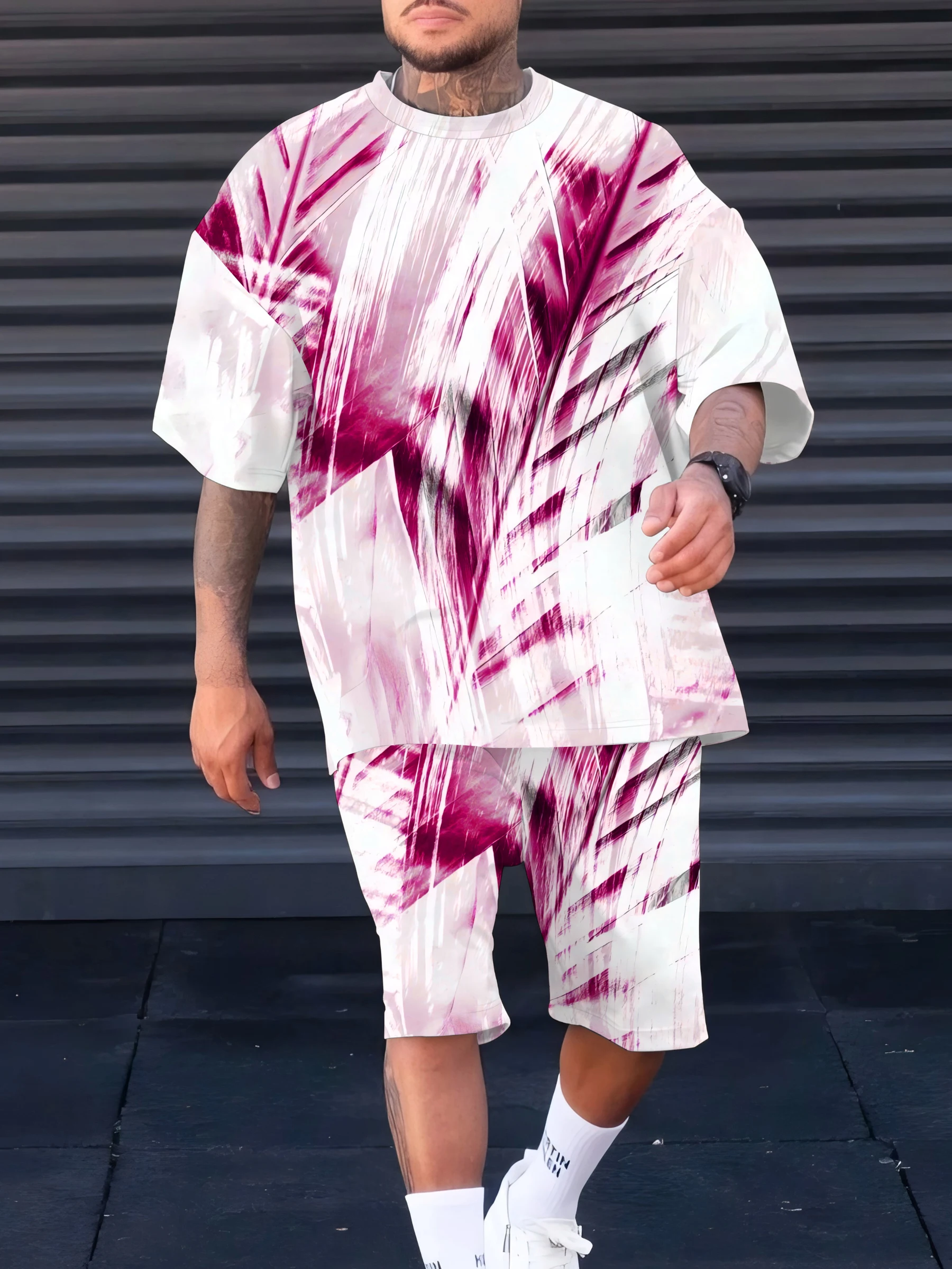 

The 2025 summer new men's suit with 3D printed patterns is a refreshing and casual wear